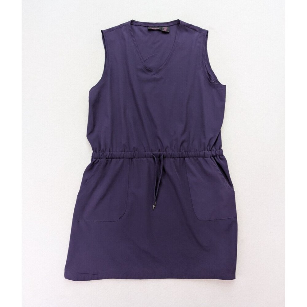 Sleeveless Purple Drawstring Waist Dress